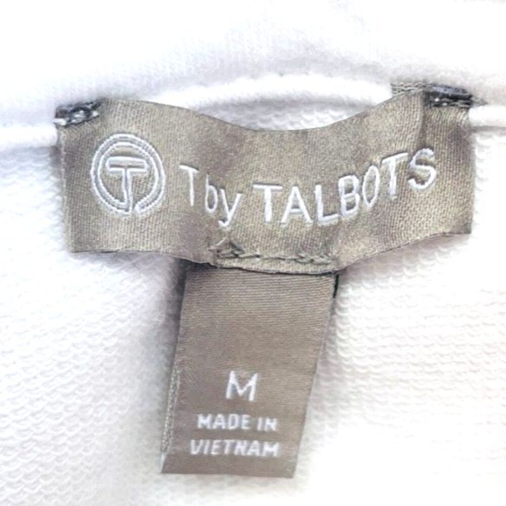 T for Talbot Women's Half Zip Cotton Striped Pullover SZ M NEW - Picture 4 of 6